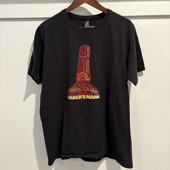 Canvas Other - Maker’s Mark Shirt Mens Large Black Whiskey Bourbon Graphic Tee Canvas Bottle